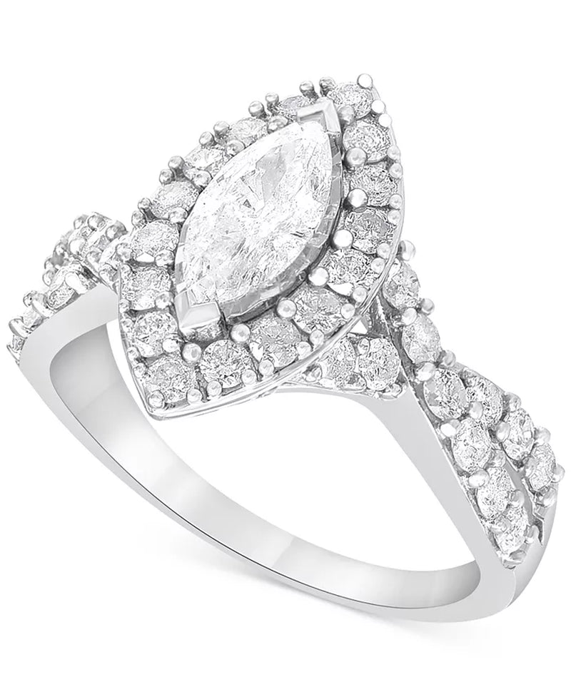 Stunning 2 Ct. T.W. Diamond Marquise Bridal Set in Elegant 14K White Gold