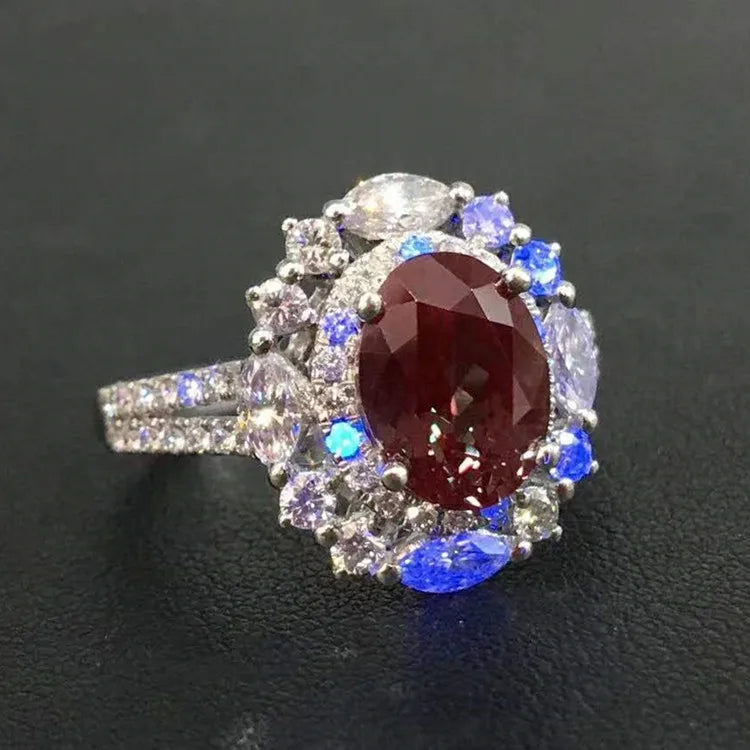 SGARIT GIA CERTIFICATED Precious Rare Gem Ring Jewelry PT900 Real Gold 2.12ct Natural Gemstone Chrysoberyl Alexandrite Ring - The Sparkling Squirrels