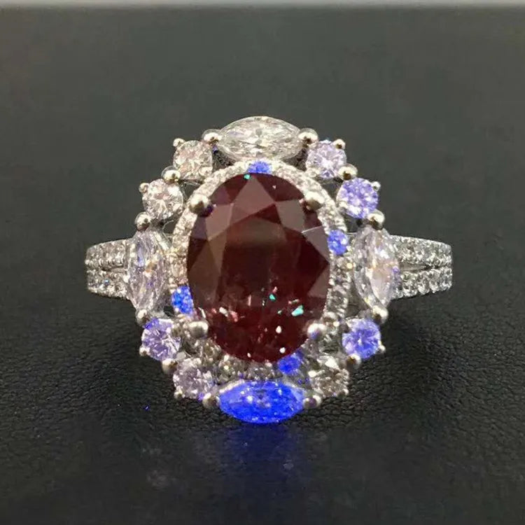 SGARIT GIA CERTIFICATED Precious Rare Gem Ring Jewelry PT900 Real Gold 2.12ct Natural Gemstone Chrysoberyl Alexandrite Ring - The Sparkling Squirrels