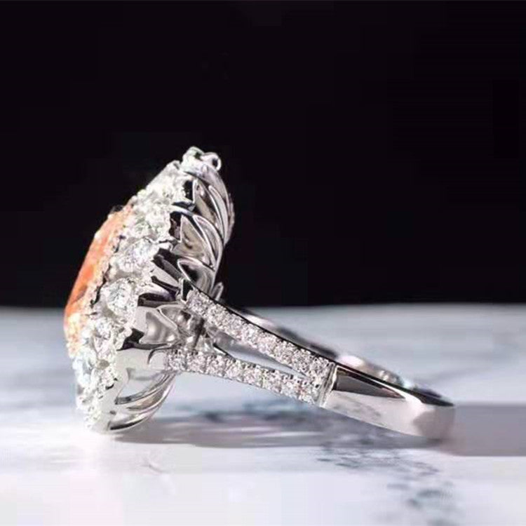 Wholesale Luxury 18k Real Gold Natural Diamond Jewelry 2.0ct Natural VS Pink Diamond Necklace Pendant Ring Dual Use - The Sparkling Squirrels