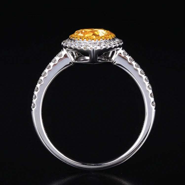 SGARIT 18k real gold ring with 1ct VS natural yellow diamond and third party certificate