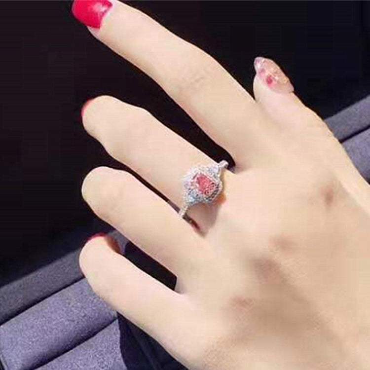 Classic Design 18k Gold Women Ring 0.51ct FBP I2 Natural Pink Diamond Jewelry Ring - The Sparkling Squirrels & Co.