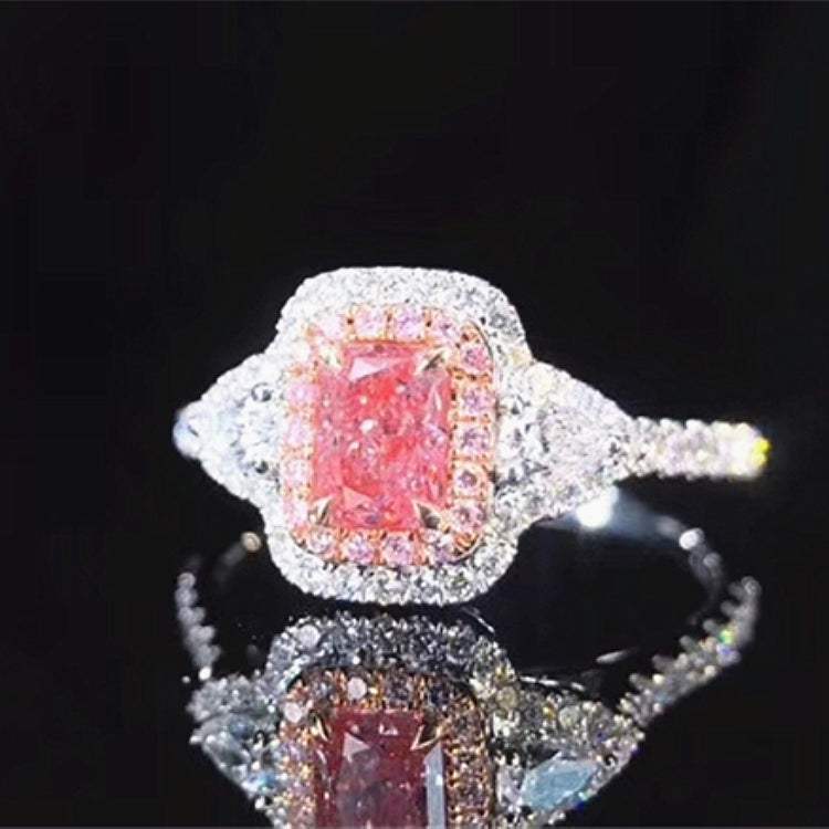 Classic Design 18k Gold Women Ring 0.51ct FBP I2 Natural Pink Diamond Jewelry Ring - The Sparkling Squirrels & Co.