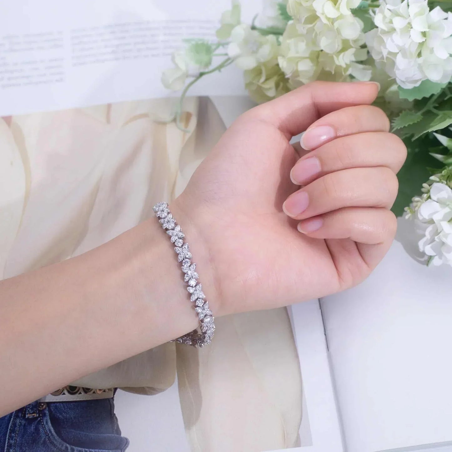 Frostforged Chain of the Titan 14k gold Cuban bracelet with lab-grown diamonds on wrist