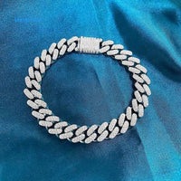 Fashion leading hip hop iced out Cuban link bracelet for men with natural diamonds and 18K gold