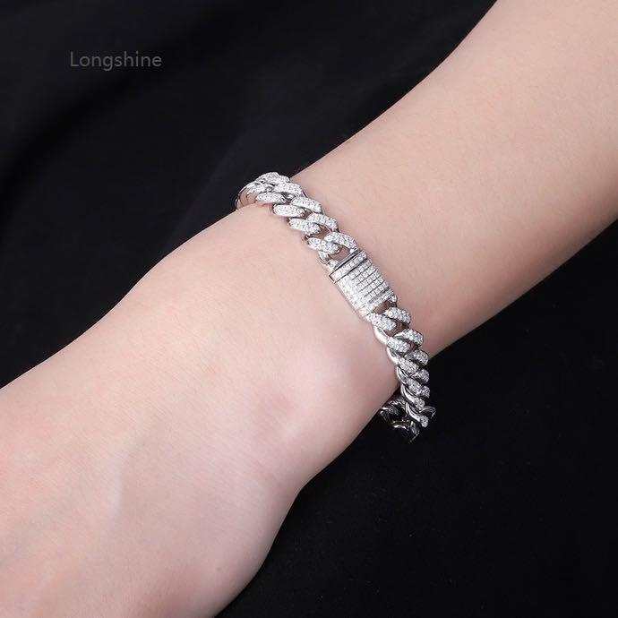Fashion Leading Hip Hop Jewelry Iced Out Cuban Link Chains Bracelets for Men Natural Diamond 18K Gold Bracelet - The Sparkling Squirrels & Co.