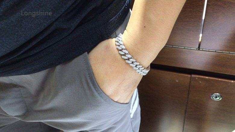 Fashion Leading Hip Hop Jewelry Iced Out Cuban Link Chains Bracelets for Men Natural Diamond 18K Gold Bracelet - The Sparkling Squirrels & Co.
