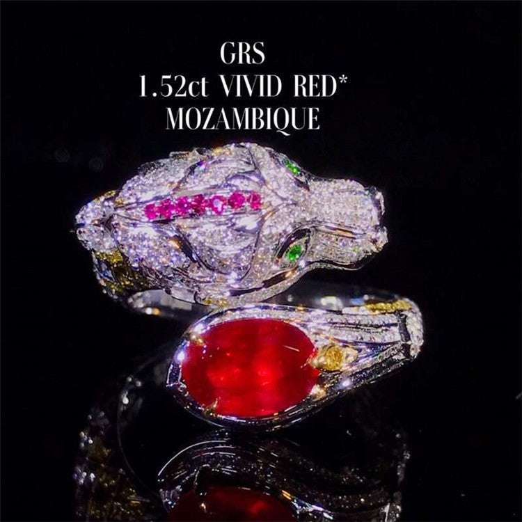 SGARIT Natural Gemstone Jewelry Custom 1.52ct Mozambique Pigeon Blood Unheated Natural Ruby Ring Engagement Women - The Sparkling Squirrels & Co.