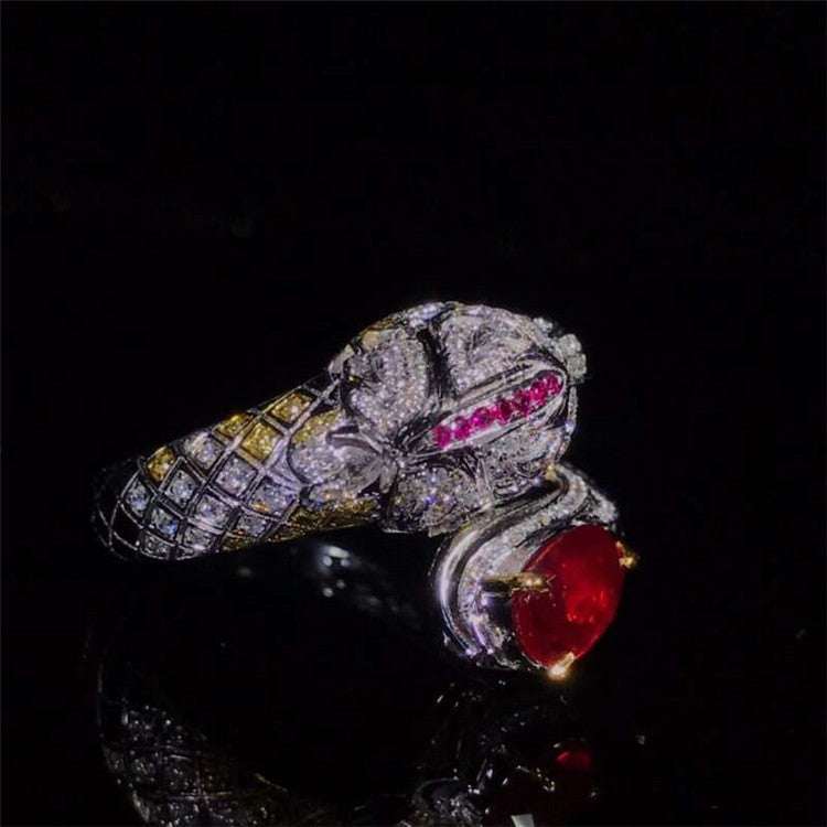 SGARIT Natural Gemstone Jewelry Custom 1.52ct Mozambique Pigeon Blood Unheated Natural Ruby Ring Engagement Women - The Sparkling Squirrels & Co.
