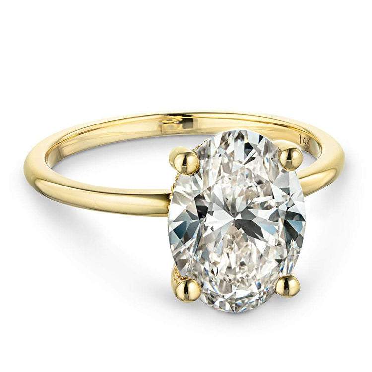 SGARIT Fine Jewelry 18K Gold 3.00 Carat Lab Diamond Ring CVD HPHT Oval Shape Halo Luxury Engagement Ring for Women - The Sparkling Squirrels & Co.