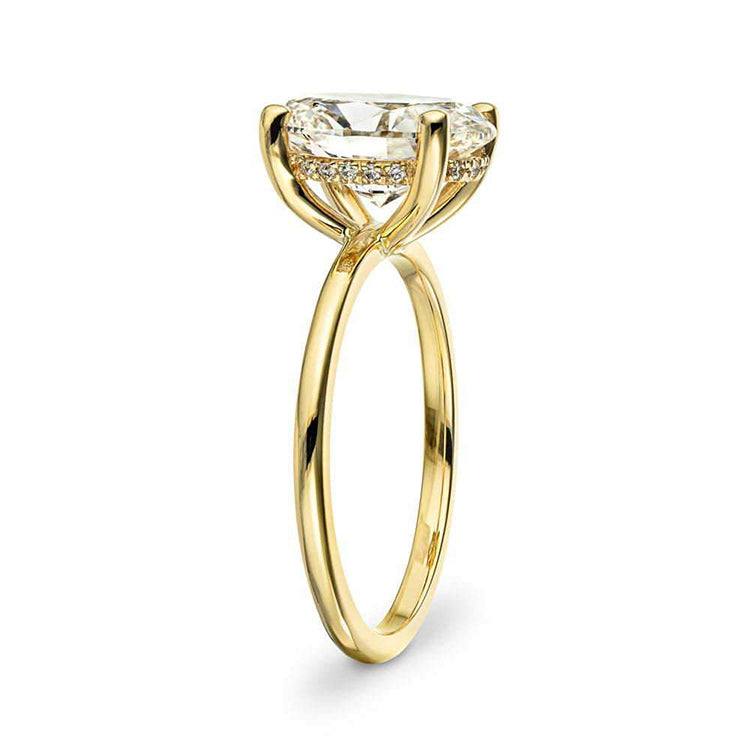 SGARIT Fine Jewelry 18K Gold 3.00 Carat Lab Diamond Ring CVD HPHT Oval Shape Halo Luxury Engagement Ring for Women - The Sparkling Squirrels & Co.