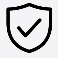 Shield icon with checkmark symbolizing shipping protection and order safety