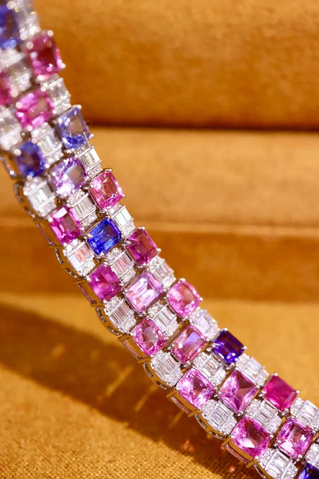 The Rosefire Legacy 18K gold bracelet with unheated pink sapphires and diamonds