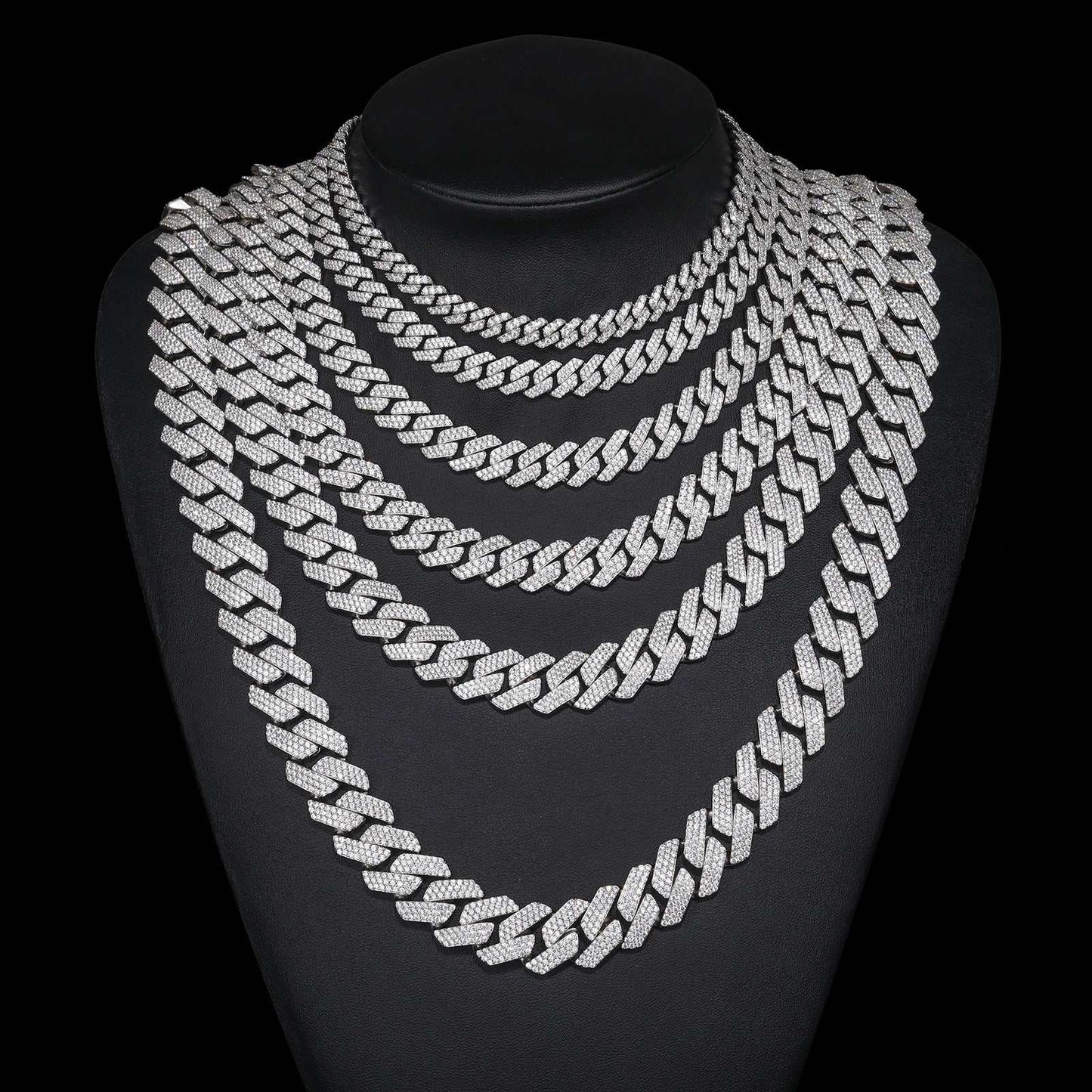 925 Sterling Silver VVS Moissanite Cuban link chain necklace for men with iced hip hop style
