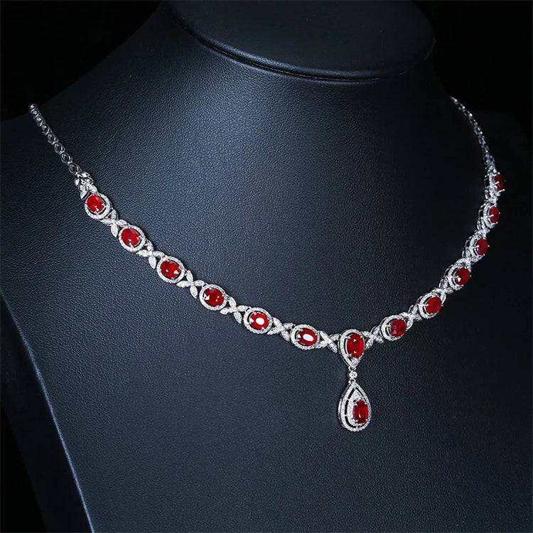 SGARIT Joyas De Boda Gemstone Fine Custom Jewellery AIGS 7.5ct Genuine Unheated Red Ruby Charm Necklace 18k Gold Jewelry - The Sparkling Squirrels & Co.