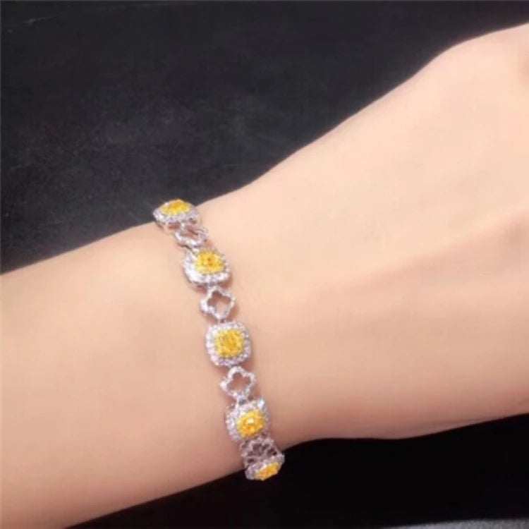 Luxury Wedding 18k Gold Jewelry Wholesale 0.861ct Natural Yellow Diamond Bracelet - The Sparkling Squirrels & Co.