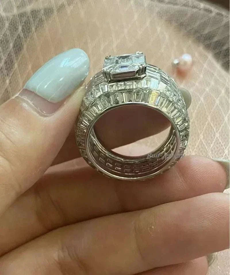 Ruif unique customized luxury men's ring with 10ct center lab grown diamond and intricate design