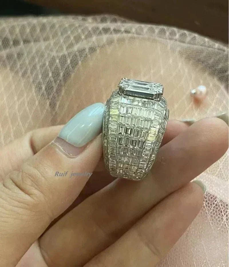 Ruif unique customized men's ring featuring a 10ct center lab grown diamond with luxury design