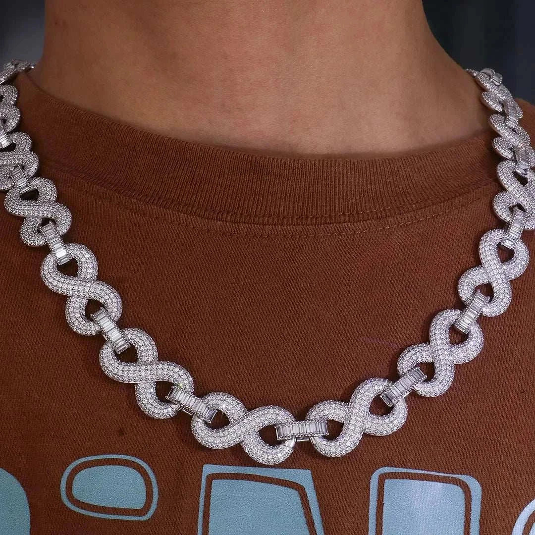 Provence custom 10K solid gold 15mm hip hop Cuban link chain necklace with iced out lab diamonds for men