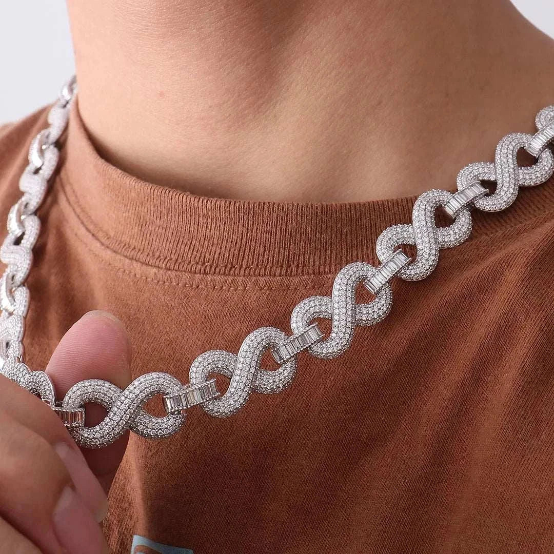 Provence custom 10K solid gold 15mm hip hop Cuban link chain necklace with iced out lab diamonds for men