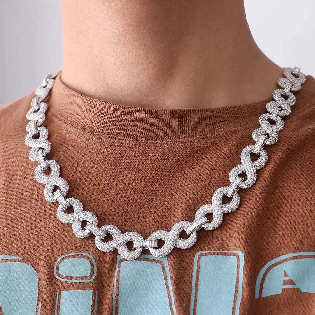 Provence custom 10K gold 15mm hip hop Cuban link chain necklace with iced lab diamonds for men