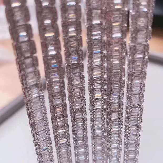 Natural diamond iced out tennis bracelet in 18K solid gold with sparkling diamonds
