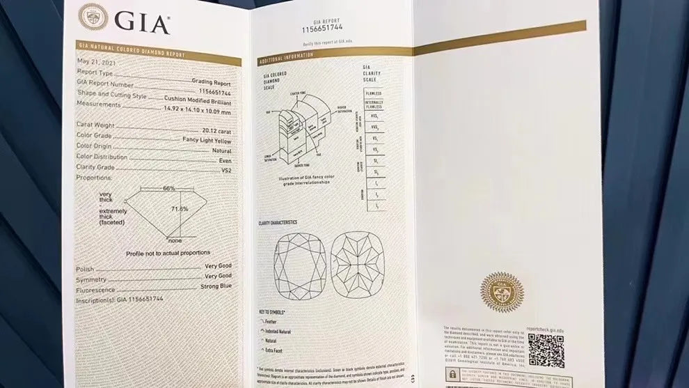 SGARIT Jewelry Yellow Diamond Engagement Ring 18K White Gold 20.12CT GIA Certificate VS2 Fancy Light Yellow Luxury Diamond Ring - The Sparkling Squirrels