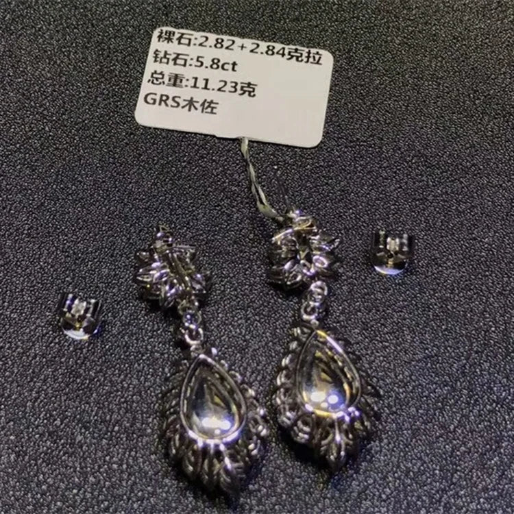 Wholesale Luxury Trendy Fine 18k White Gold Jewelry Natural Gemstone Green Emerald Earrings for Women - The Sparkling Squirrels