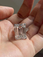 20-carat emerald cut diamond ring with VS1 clarity and F color, showcasing unique customized elegance and cosmic-inspired design.