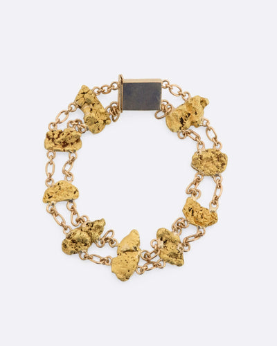 Gold Nugget Double Cable Chain Bracelet - The Sparkling Squirrels & Co. 