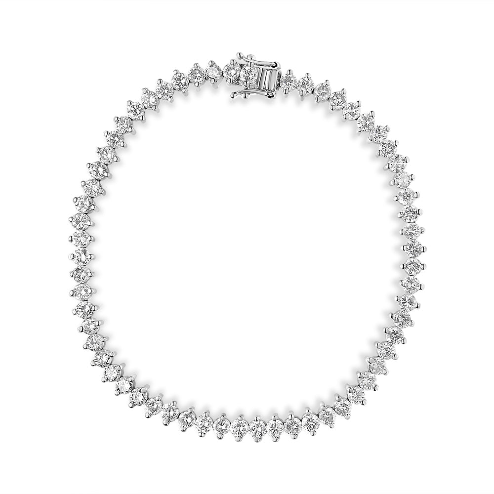 14K White Gold 5 1/2 Cttw Round Diamond 2-Prong Tennis Bracelet (H-I C - The Sparkling Squirrels & Co. 