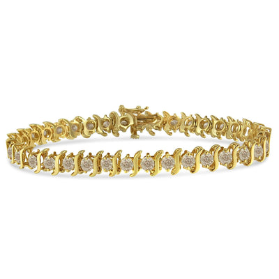 Prong Set Round Brilliant Cut Diamond "S" Link Bracelet - The Sparkling Squirrels & Co. 