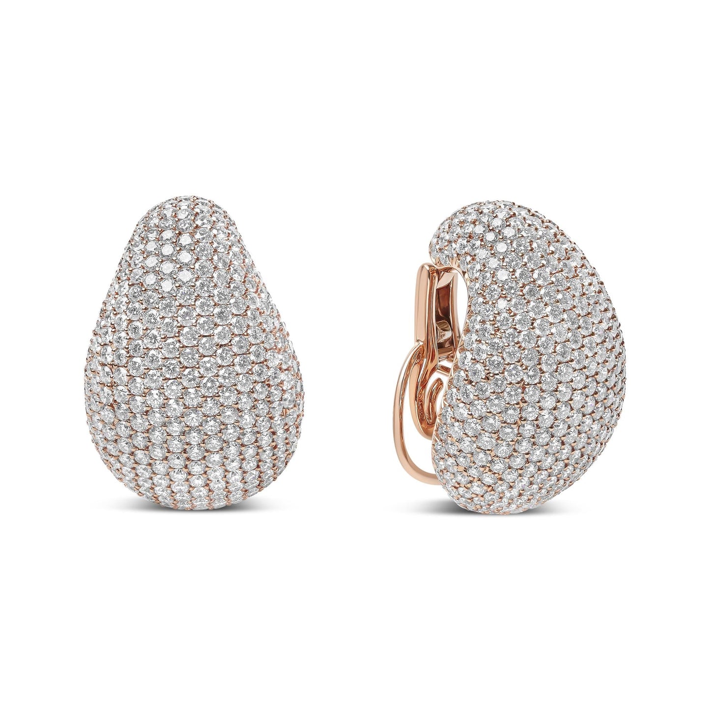 18K Rose Gold 13 1/5 Cttw Micro-Pave Diamond Sculptural Design Stateme - The Sparkling Squirrels & Co. 