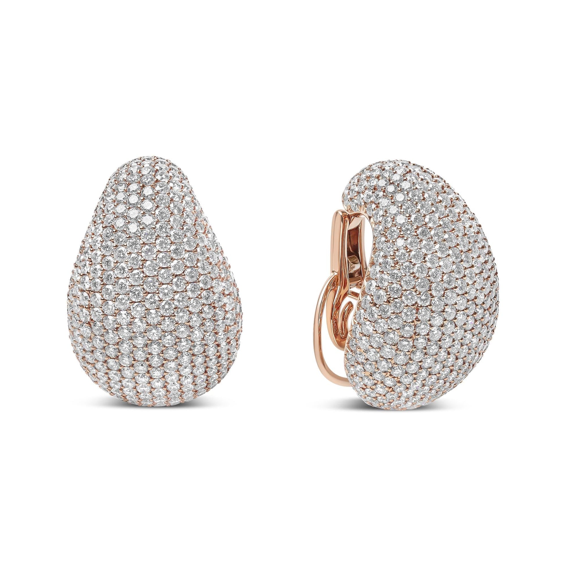18K Rose Gold 13 1/5 Cttw Micro-Pave Diamond Sculptural Design Stateme - The Sparkling Squirrels & Co. 