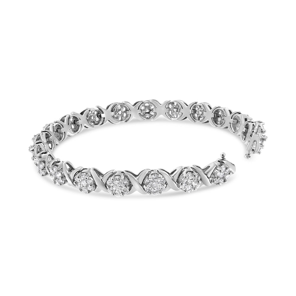 14K White Gold 6-1/3 Cttw Round Brilliant-Cut Diamond Round Cluster & - The Sparkling Squirrels & Co. 