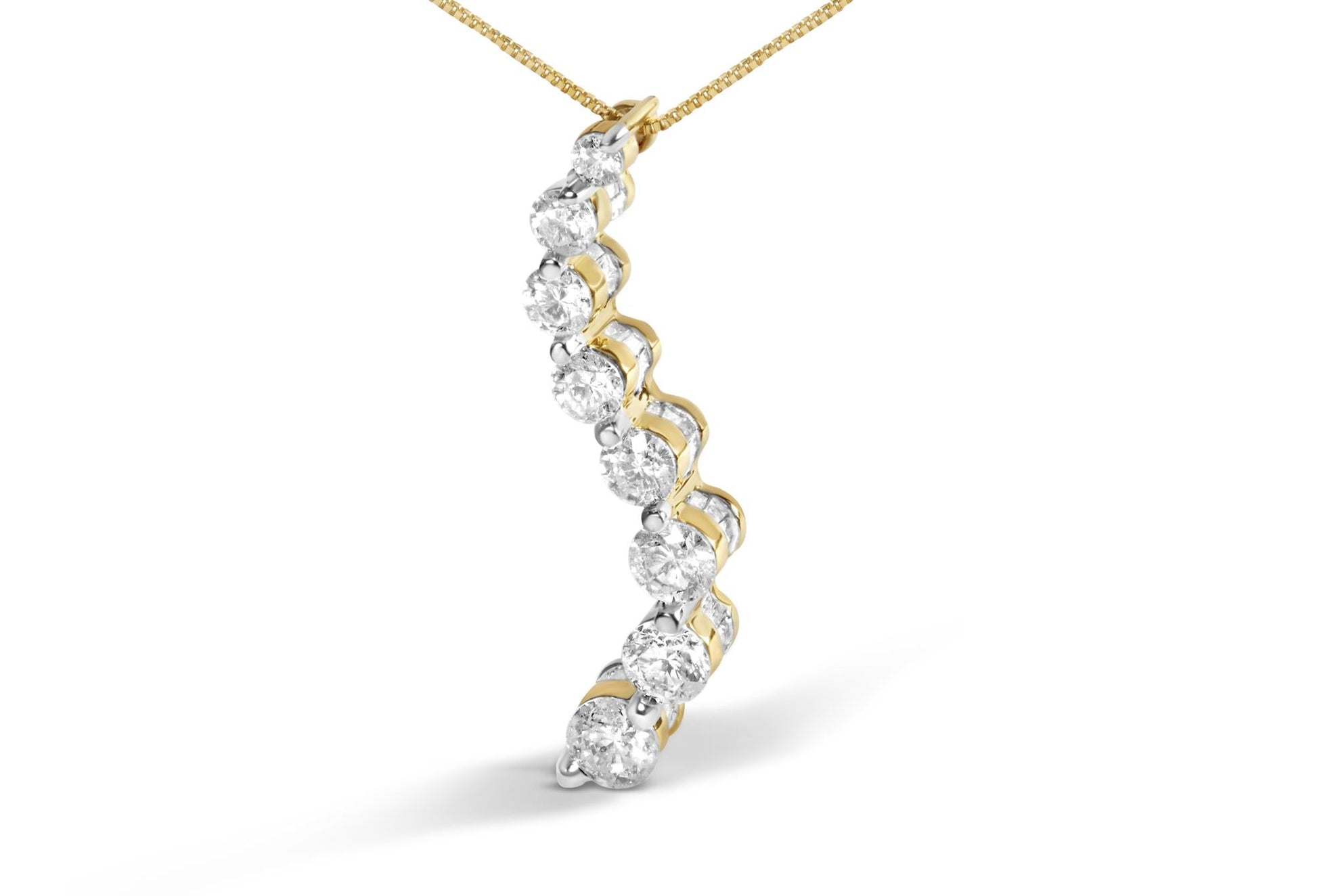 14k Yellow Gold 3.0 cttw Baguette and Brilliant Round-Cut Diamond Jour - The Sparkling Squirrels & Co. 