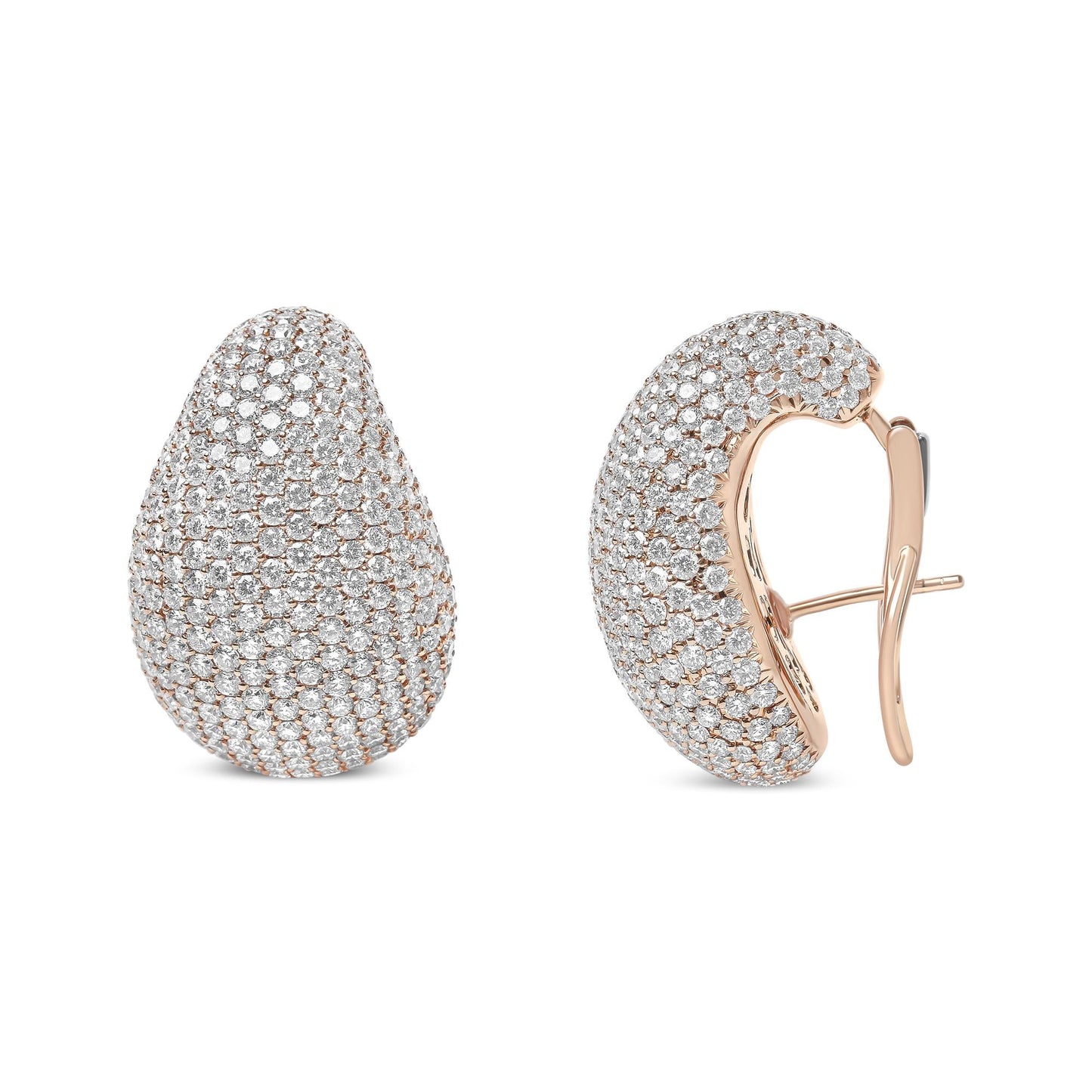 18K Rose Gold 13 1/5 Cttw Micro-Pave Diamond Sculptural Design Stateme - The Sparkling Squirrels & Co. 