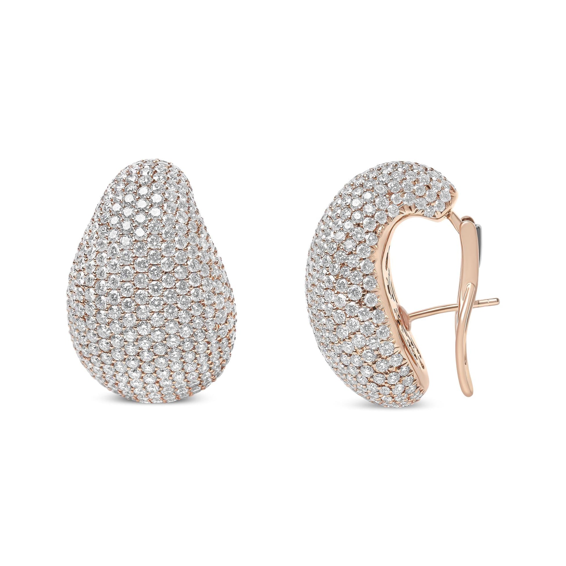 18K Rose Gold 13 1/5 Cttw Micro-Pave Diamond Sculptural Design Stateme - The Sparkling Squirrels & Co. 