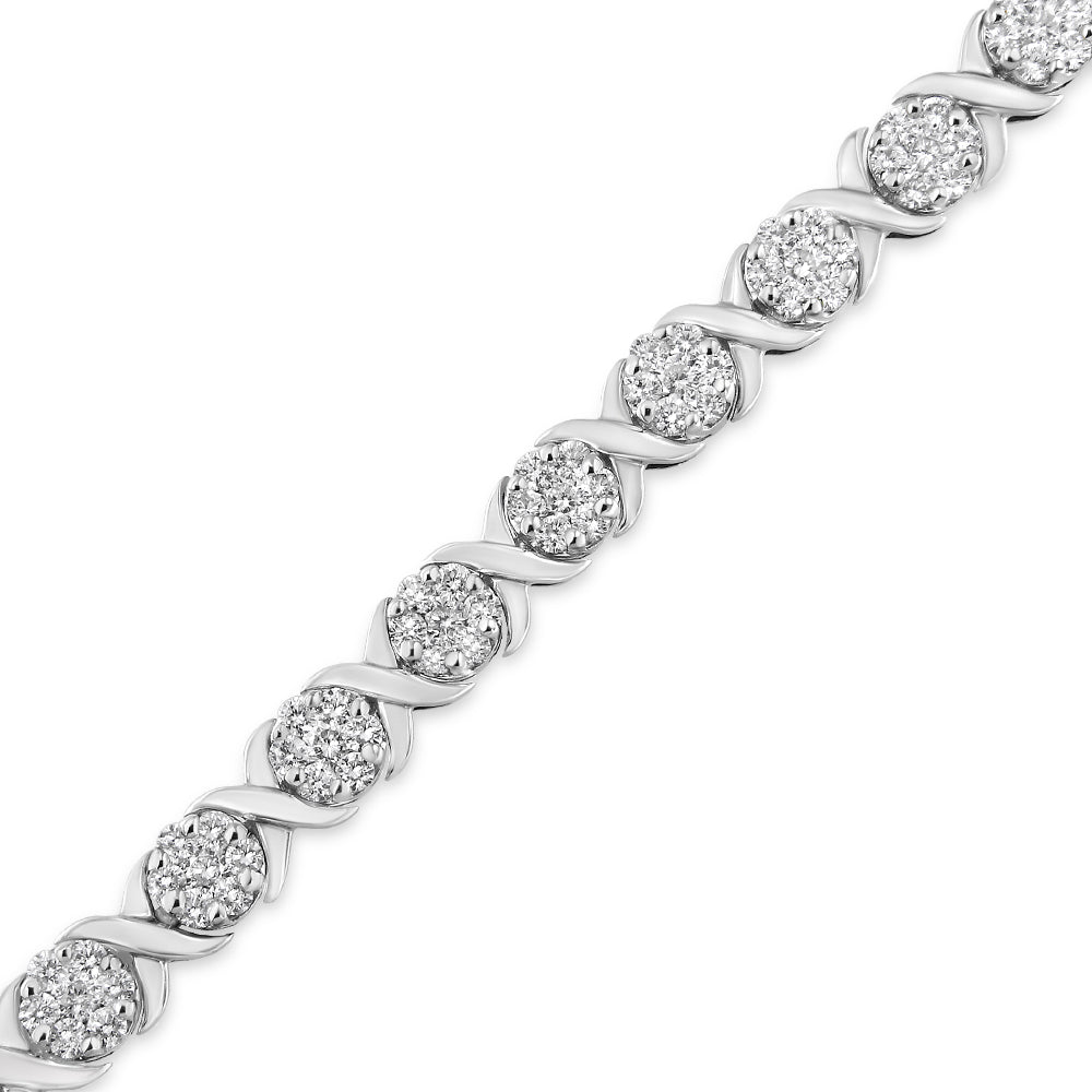14K White Gold 6-1/3 Cttw Round Brilliant-Cut Diamond Round Cluster & - The Sparkling Squirrels & Co. 