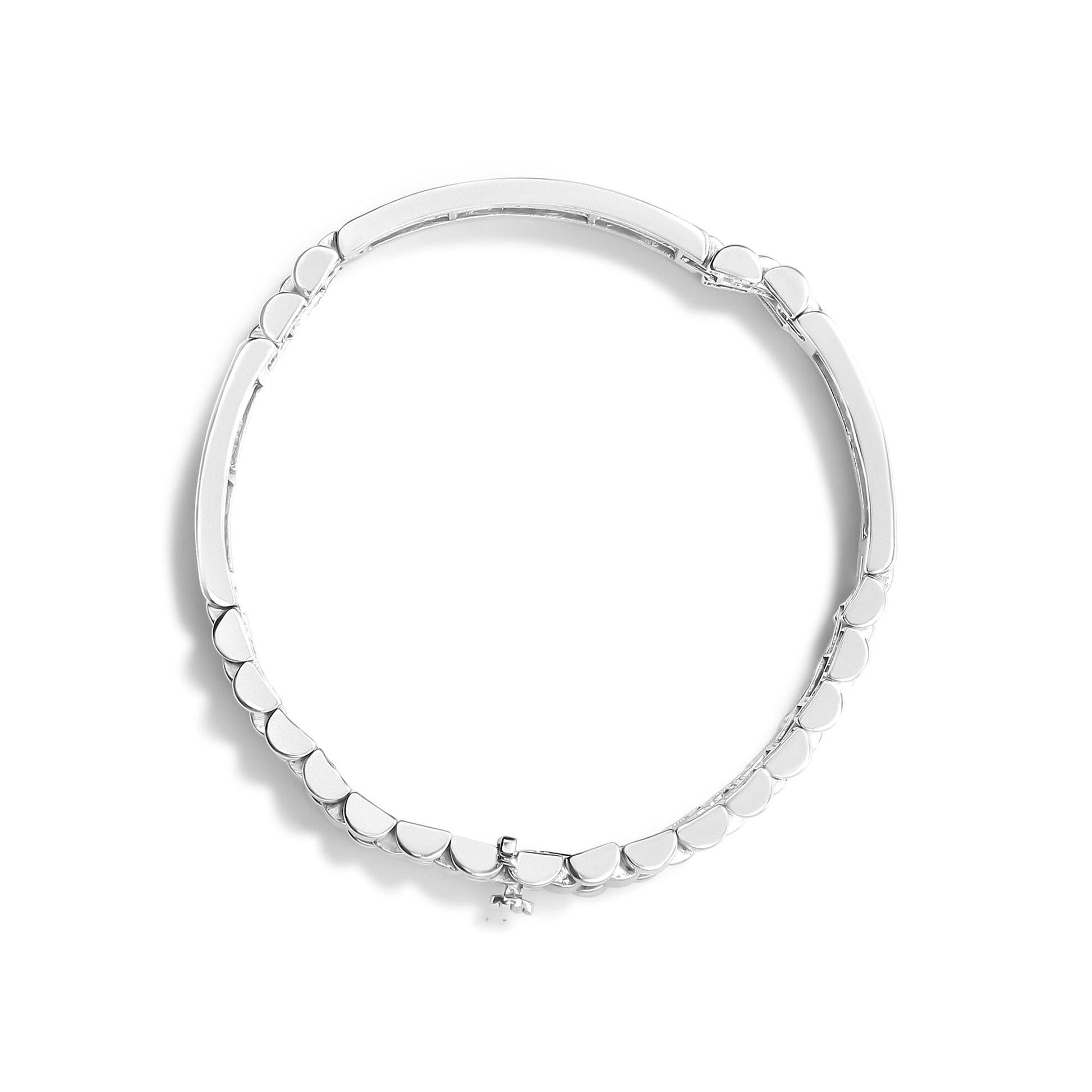 14K White Gold 12.0 Cttw Men's Invisible Set Princess Diamond Tennis B - The Sparkling Squirrels & Co. 