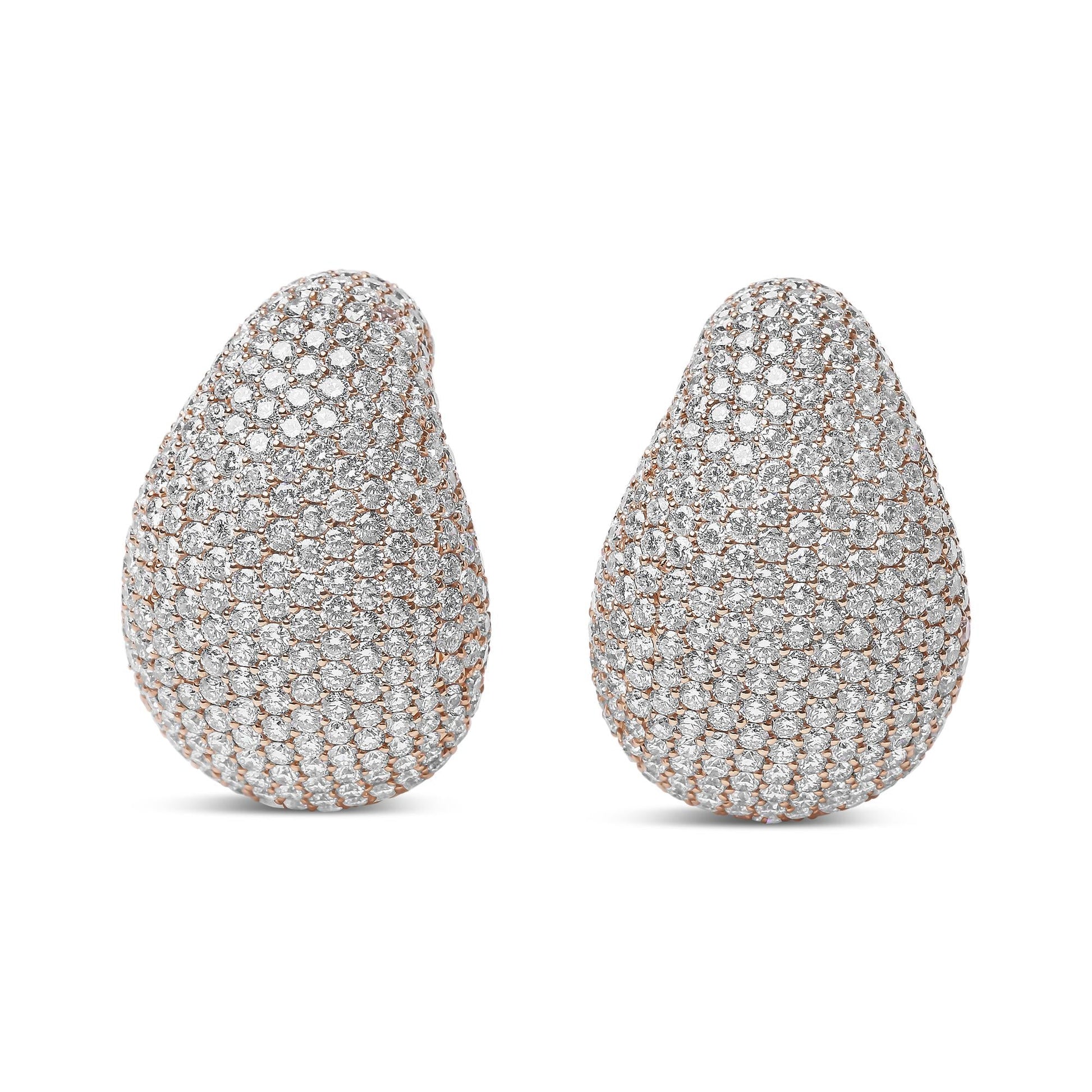 18K Rose Gold 13 1/5 Cttw Micro-Pave Diamond Sculptural Design Stateme - The Sparkling Squirrels & Co. 