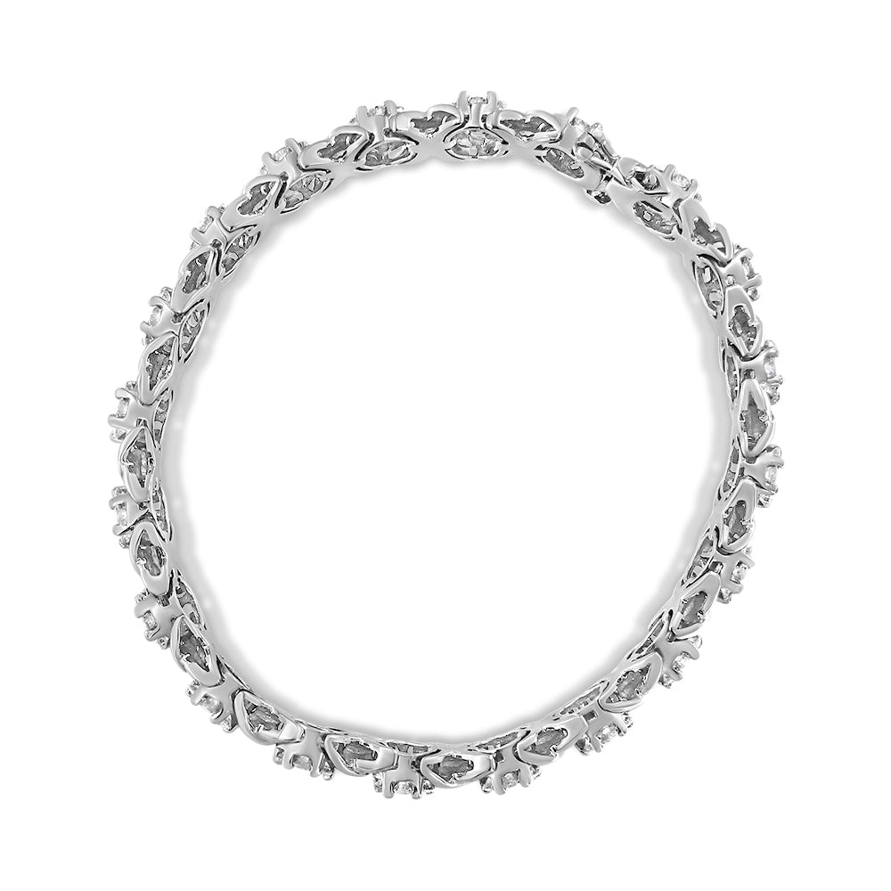14K White Gold 6-1/3 Cttw Round Brilliant-Cut Diamond Round Cluster & - The Sparkling Squirrels & Co. 