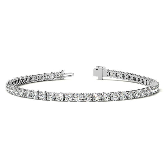 Bracciale da tennis con diamanti creati in laboratorio da 8,5 ct in oro bianco/giallo 14 kt (G/Vs) certificato AGI