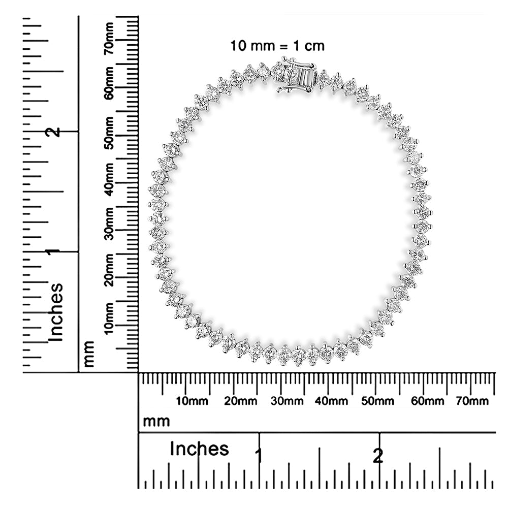 14K White Gold 5 1/2 Cttw Round Diamond 2-Prong Tennis Bracelet (H-I C - The Sparkling Squirrels & Co. 