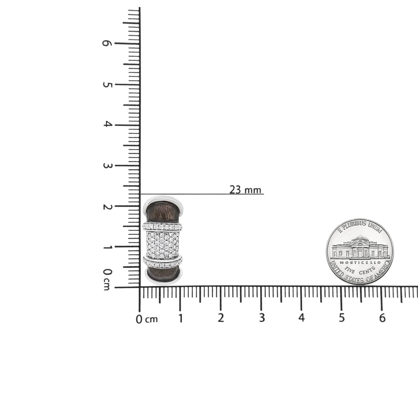 Creolen mit runden Diamanten in klarem Graphitgrau und Emaille, 5/8 Karat