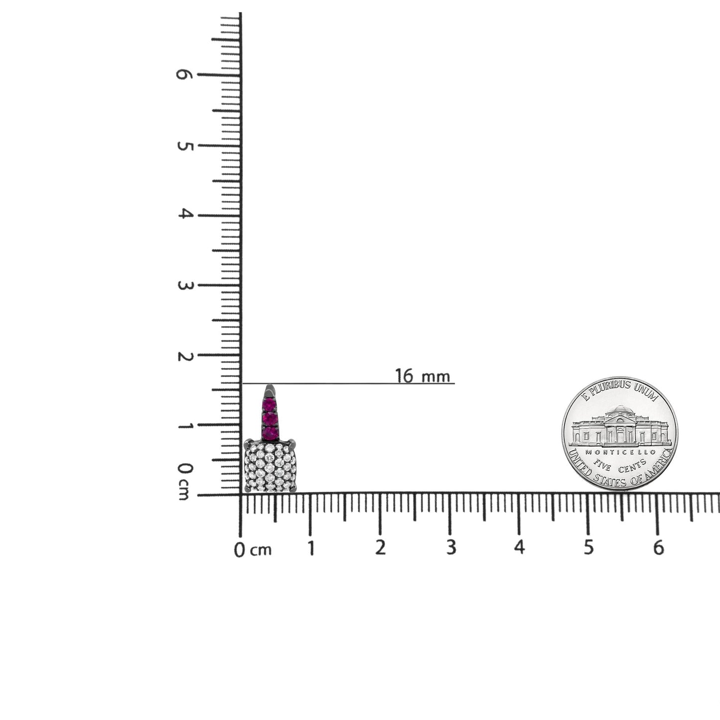 Tropfenohrringe mit runden Diamanten und abgestuften roten Rubinen (FG-Farbe, VS1-VS2 Clar