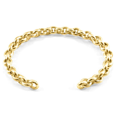9ct yellow gold spinnaker sail chain bracelet, Golden Bangle of Ithilmar™ with elegant linked design