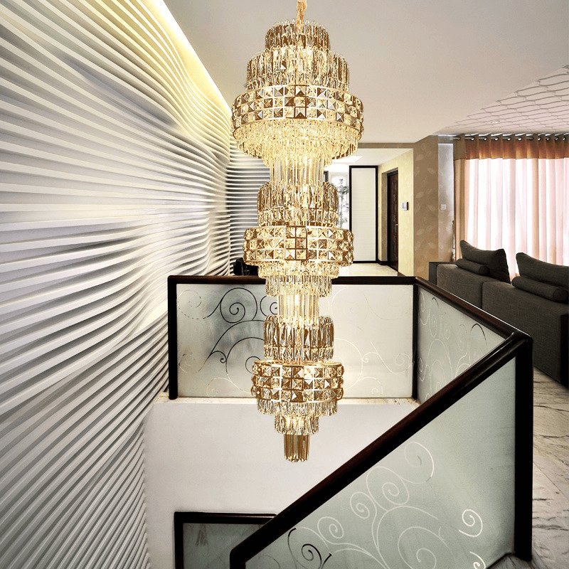 Elegant grand chandelier with cascading crystals and golden filigree, inspired by mythic legends and celestial themes, named Celestial Crown of Eärendil™
