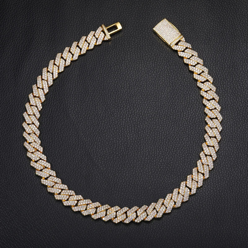 925 Sterling Sølv VVS Moissanite Cuban Link Chain Iced Halskjede Hip Hop Herre