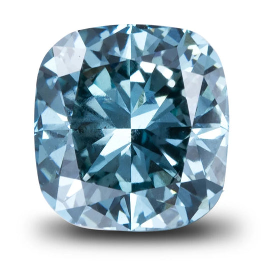 Diamante blu CVD di laboratorio, 1 ct e 2 ct, colore fantasia, a cuscino